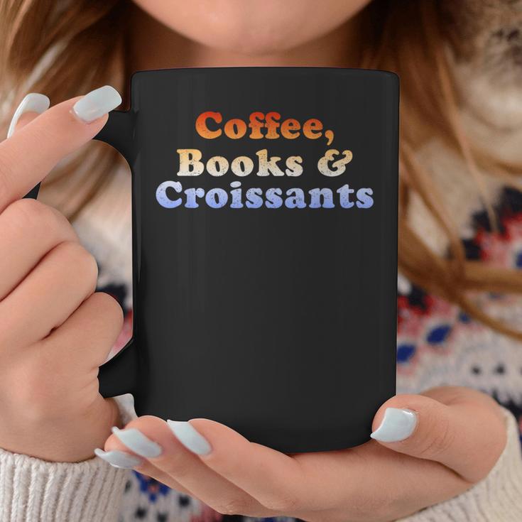 Coffee Books & Croissants Retro Vintage Graphic Print Coffee Mug Unique Gifts