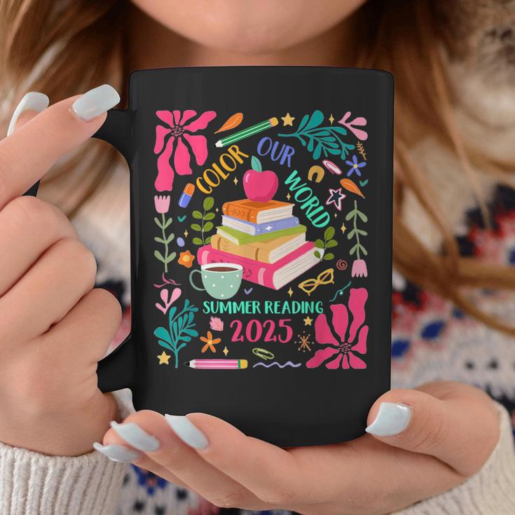 Color Our World Summer Reading 2025 Boho Wildflower Book Graphic Print Coffee Mug Unique Gifts Color Our World Summer Reading 2025 Boho Wildflower Book Graphic Print Coffee Mug Unique Gifts