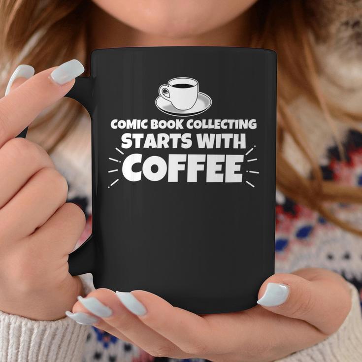 Comic Book Collecting Starts With Coffee Funny Graphic Print Coffee Mug Unique Gifts Comic Book Collecting Starts With Coffee Funny Graphic Print Coffee Mug Unique Gifts
