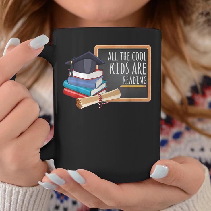 All The Cool Kids Are Reading Book Nerd School Graduation Graphic Print Coffee Mug Unique Gifts