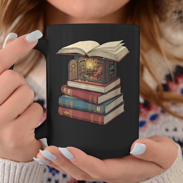 Cozy Reading Nook Between Books Book Lover Aesthetic Graphic Print Coffee Mug Unique Gifts