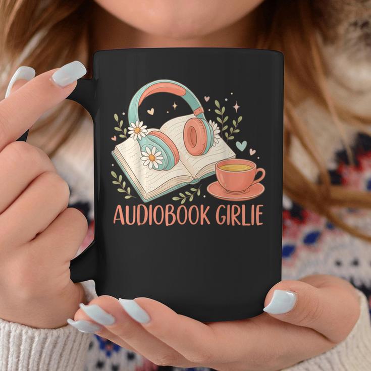 Cute Audiobook Girl Aesthetic Book & Tea Love Graphic Print Coffee Mug Unique Gifts