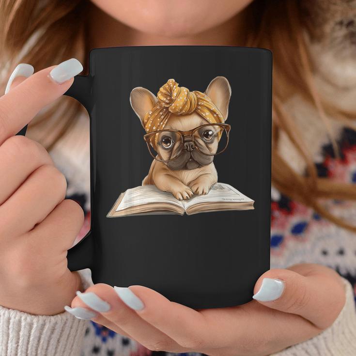 Cute Bulldog Reading Dog Book Lover Animal Graphic French Graphic Print Coffee Mug Unique Gifts