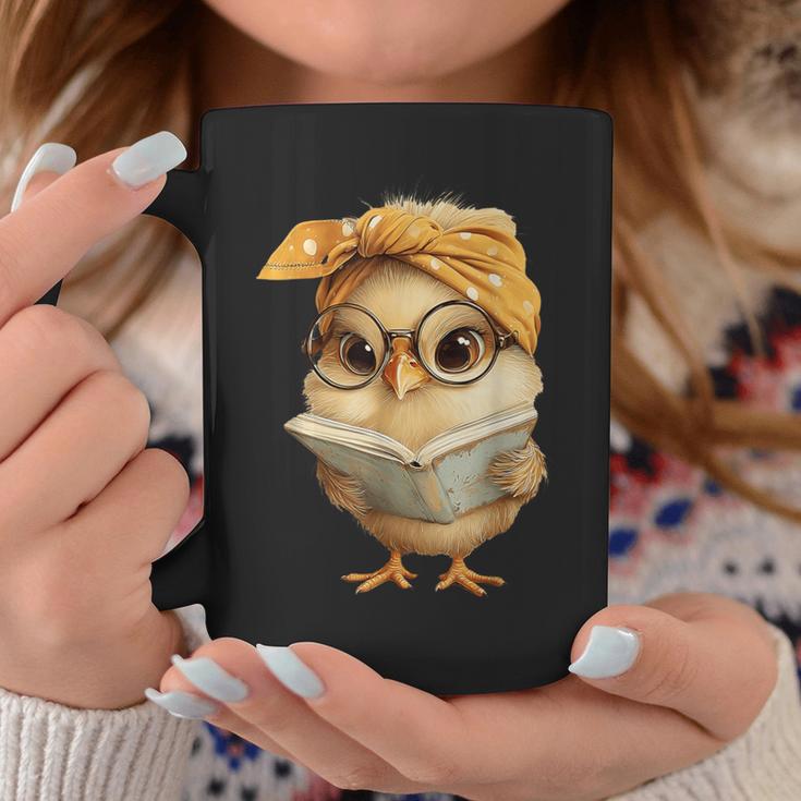 Cute Chick Reading Book Bandana Graphic Print Coffee Mug Unique Gifts