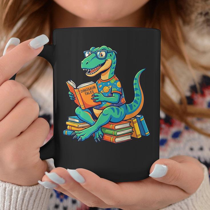 Cute Dinosaur TalesRex Reading Books Lover Graphic Print Coffee Mug Unique Gifts