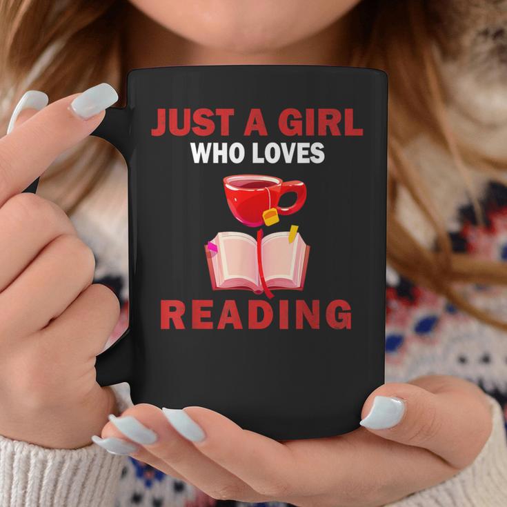 Cute Just A Girl Who Loves Reading Books Women And Girls Graphic Print Coffee Mug Unique Gifts