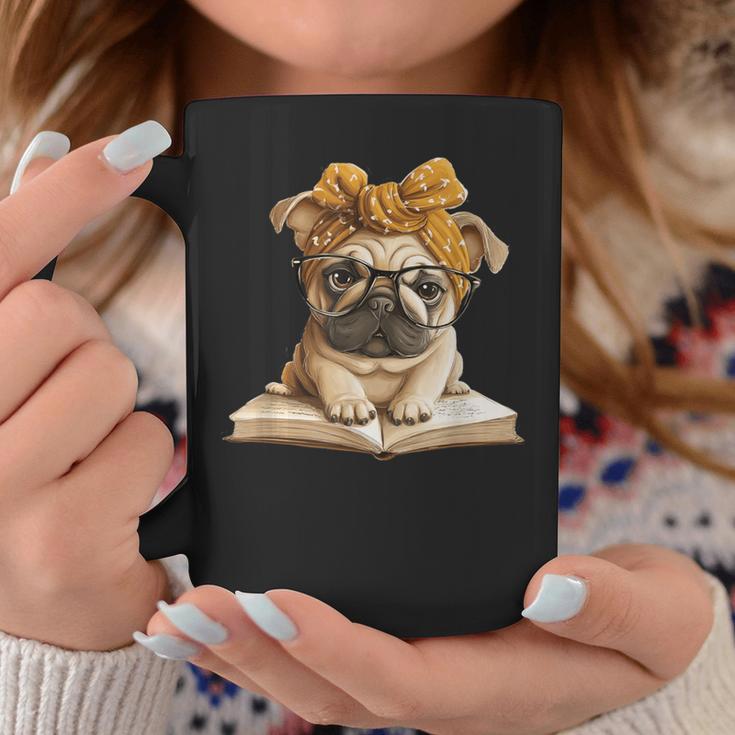 Cute Pug Reading Dog Book Lover Animal Graphic Baby Portrait Graphic Print Coffee Mug Unique Gifts