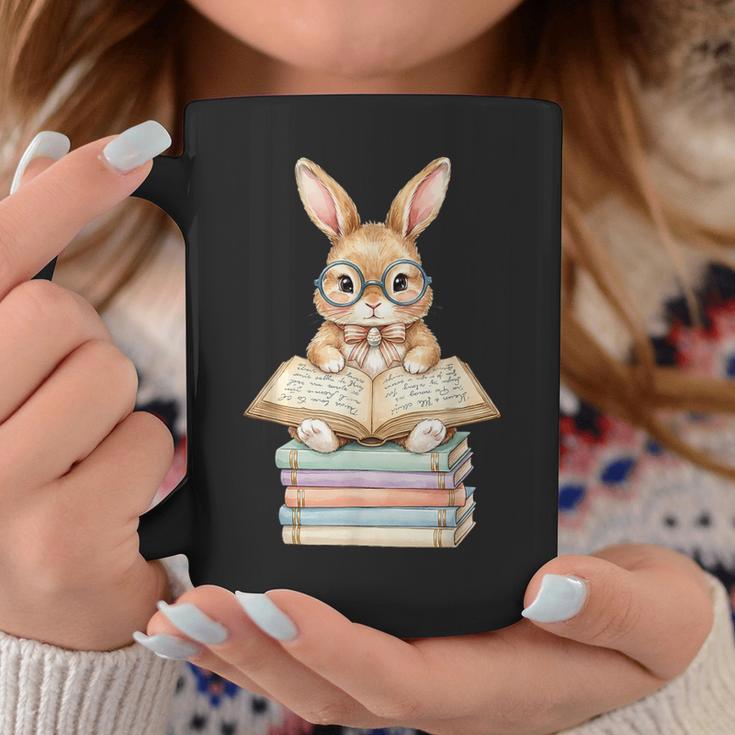 Cute Reading Bunny Easter Books Reader Teacher Girls Women Graphic Print Coffee Mug Unique Gifts