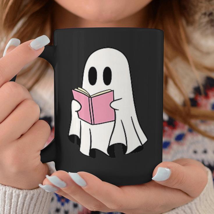 Cute Retro Reading Book Library Ghost Costume Graphic Print Coffee Mug Unique Gifts