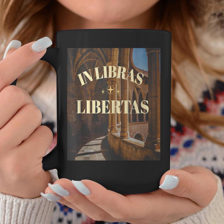 Dark Academia Aesthetic In Libras Libertas Book Lover Latin Graphic Print Coffee Mug Unique Gifts