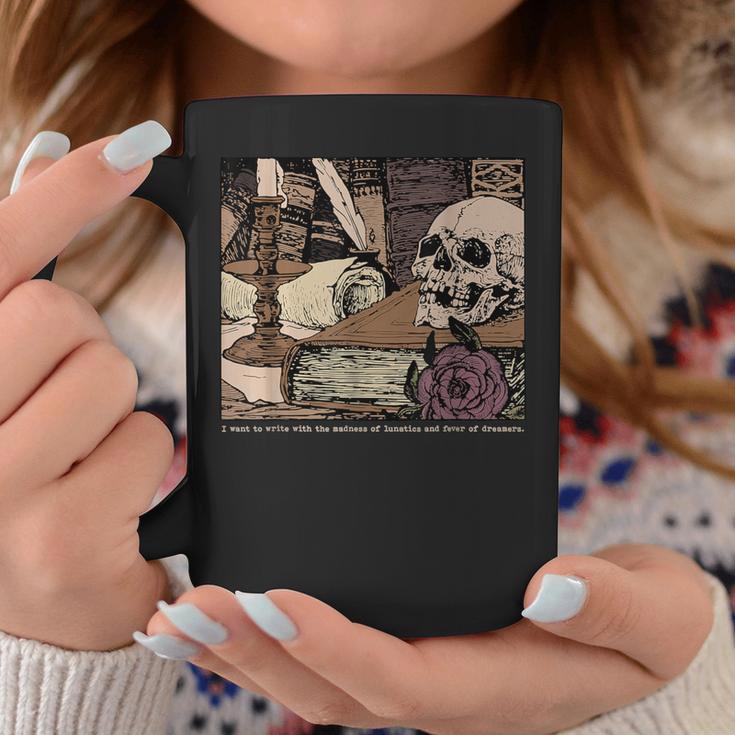Dark Academia Aesthetic Skull Writer Authors Book Lover Graphic Print Coffee Mug Unique Gifts Dark Academia Aesthetic Skull Writer Authors Book Lover Graphic Print Coffee Mug Unique Gifts