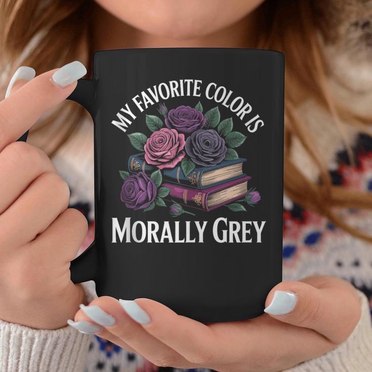 Dark Romance Book Lovers Quote Favorite Color Morally Grey Graphic Print Coffee Mug Unique Gifts