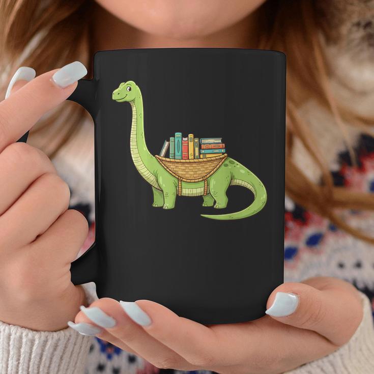 Dinosaur Librarian Book Lover Reading Brontosaurus Graphic Print Coffee Mug Unique Gifts