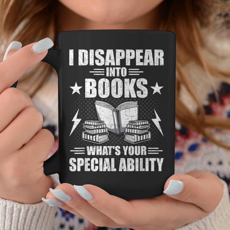 I Disappear Into Books Book Lovers Reading Graphic Print Coffee Mug Unique Gifts