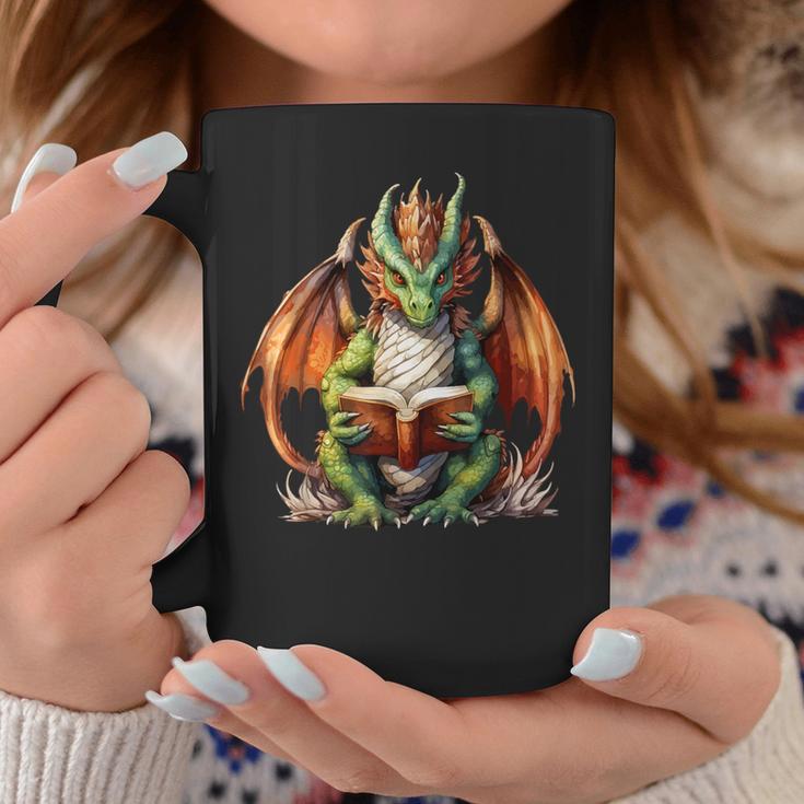 Dragon With Book Graphic Print Coffee Mug Unique Gifts