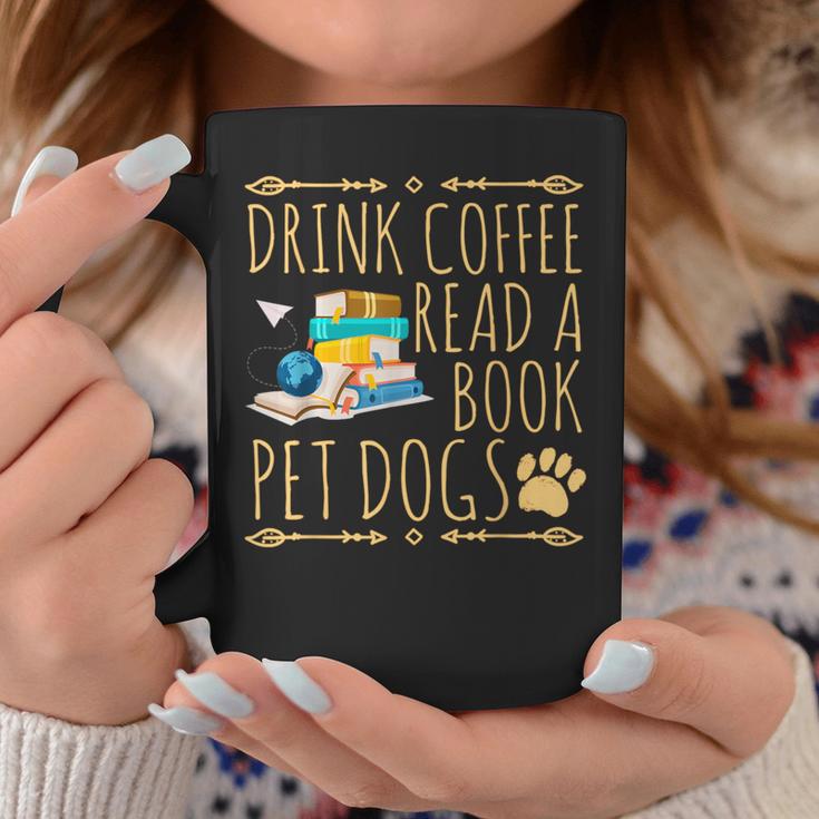 Drink Coffee Read A Book Pet Dogs Iced Coffee And Dogs Graphic Print Coffee Mug Unique Gifts