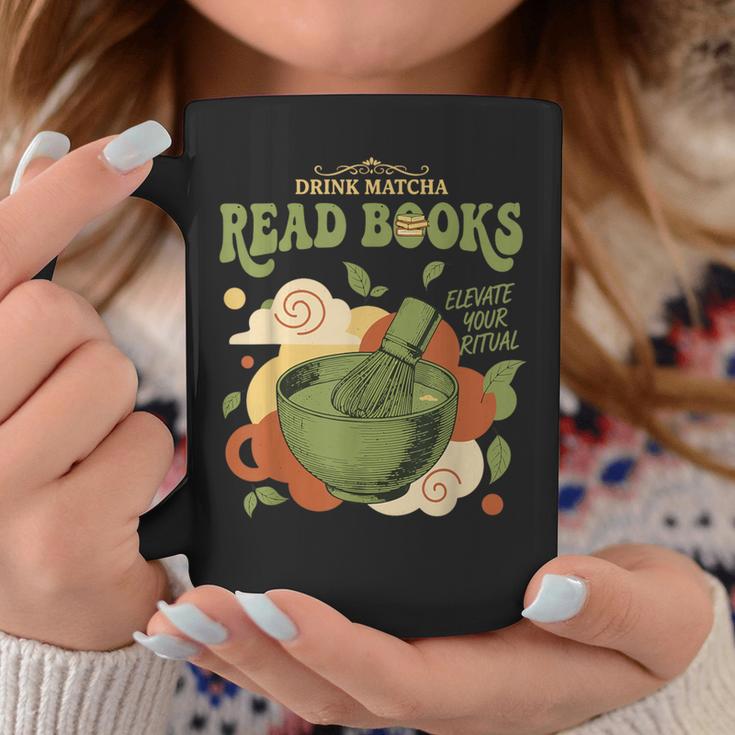 Drink Matcha Read Books Elevate Your Green Tea Ritual Graphic Print Coffee Mug Unique Gifts