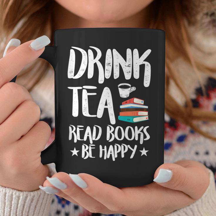 Drink Tea Read Books Be Happy Reading Book Lover Graphic Print Coffee Mug Unique Gifts