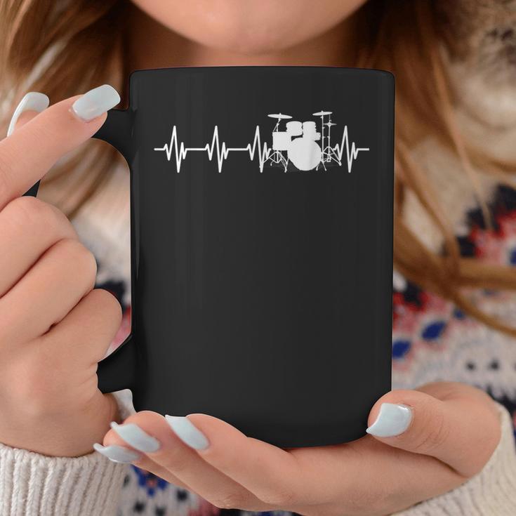 Drums Heartbeat ドラマー&パーカッショニスト音楽愛好家向け コーヒーマグ 面白い贈り物