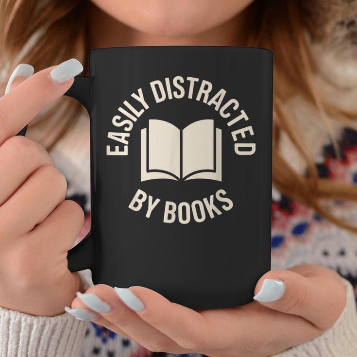 Easily Distracted By Books Reading Graphic Print Coffee Mug Unique Gifts