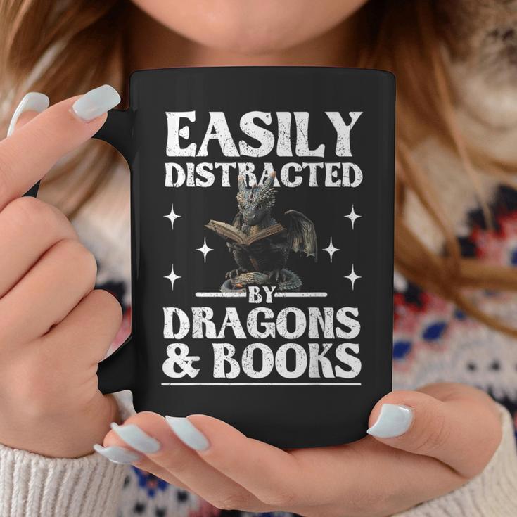 Easily Distracted By Dragons And Books Fantasy Book Lover Graphic Print Coffee Mug Unique Gifts Easily Distracted By Dragons And Books Fantasy Book Lover Graphic Print Coffee Mug Unique Gifts