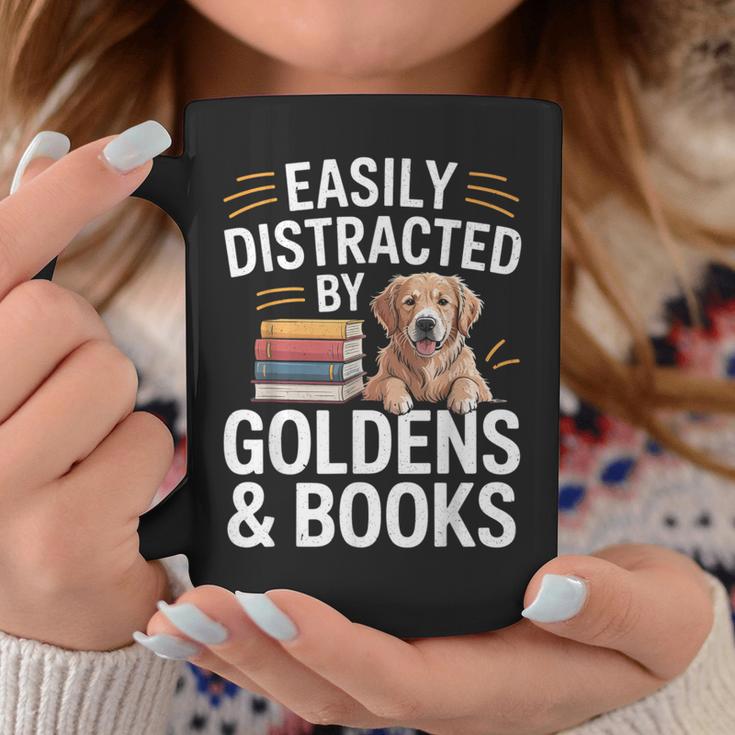 Easily Distracted By Goldens & Books Golden Retriever Dog Graphic Print Coffee Mug Unique Gifts Easily Distracted By Goldens & Books Golden Retriever Dog Graphic Print Coffee Mug Unique Gifts