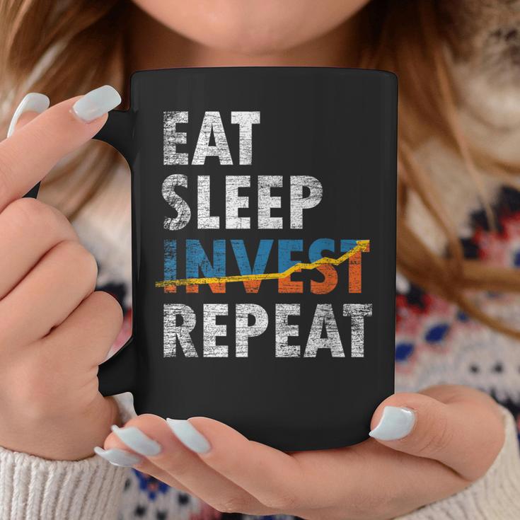 Eatleep Invest Repeat Investment Trading コーヒーマグ 面白い贈り物