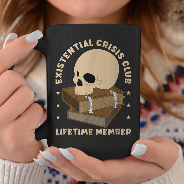 Existential Crisis Club Lifetime Member Skull Books Sarcasm Graphic Print Coffee Mug Unique Gifts Existential Crisis Club Lifetime Member Skull Books Sarcasm Graphic Print Coffee Mug Unique Gifts