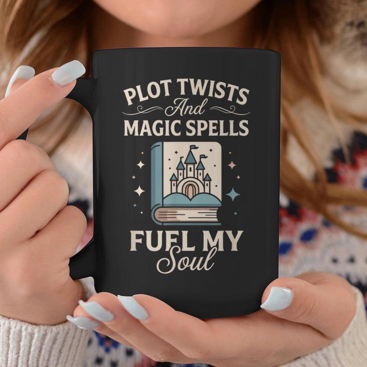 Fantasy Book Club Reader Quote Plot Twists Magic Spells Graphic Print Coffee Mug Unique Gifts