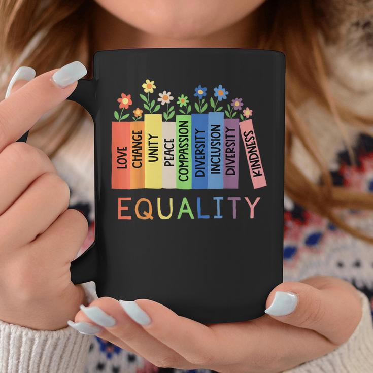 Floral Book Equality Human Rights Social Justice Peace Love Graphic Print Coffee Mug Unique Gifts