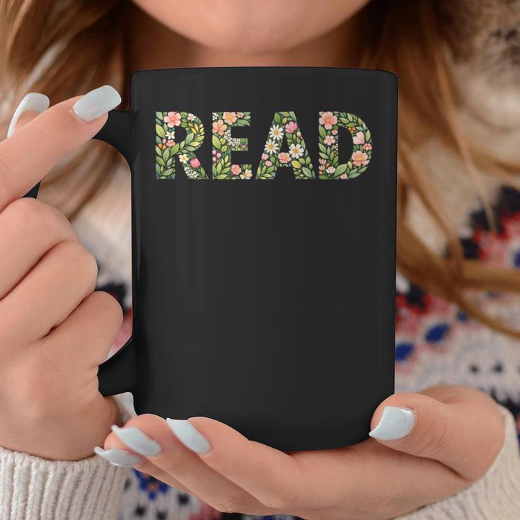 Floral Read Typography Aesthetic Book Lover Graphic Print Coffee Mug Unique Gifts