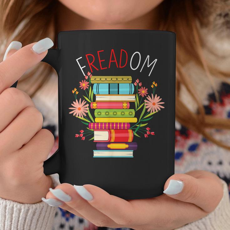 FREADOM Read Banned Books Graphic Print Coffee Mug Unique Gifts