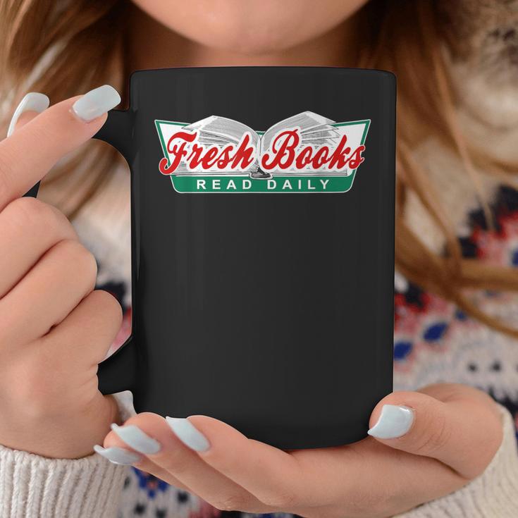Fresh Books Read Daily Saying Reading And Book Graphic Print Coffee Mug Unique Gifts