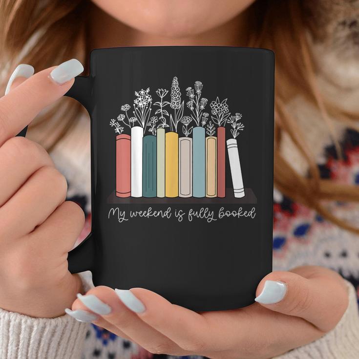My Weekend Is Fully Booked Book Wildflower Bookish Bookworm Graphic Print Coffee Mug Unique Gifts