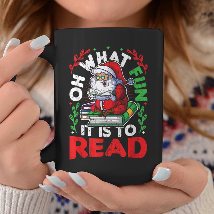 What Fun It Is To Read Books Christmas Santa Reading Books Graphic Print Coffee Mug Unique Gifts