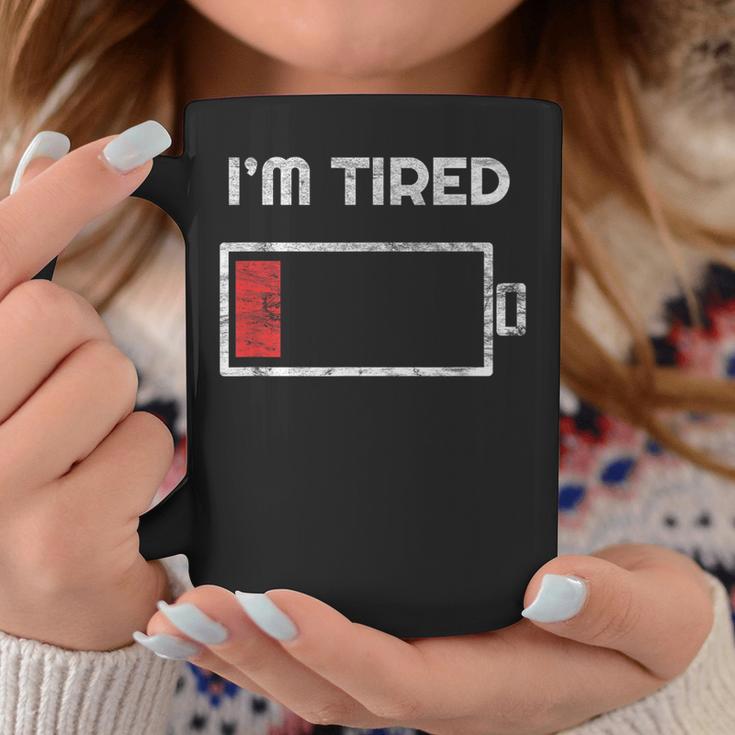 I'm Tired Low Battery 空の電話シンボル コーヒーマグ 面白い贈り物