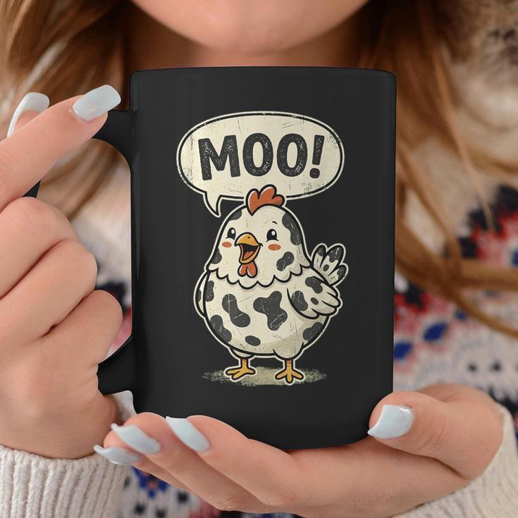 Moo 鶏 牛 農場 動物 ユーモア 男性 女性 キッズ 4 コーヒーマグ 面白い贈り物