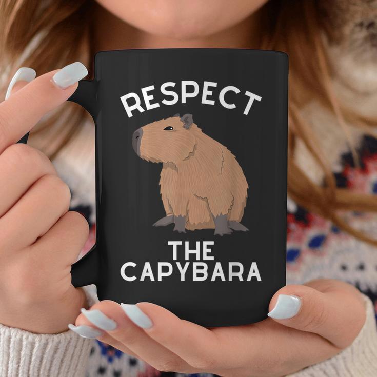 Respect The Capybara げっ歯類好き カピバラ アニマルジョーク コーヒーマグ 面白い贈り物