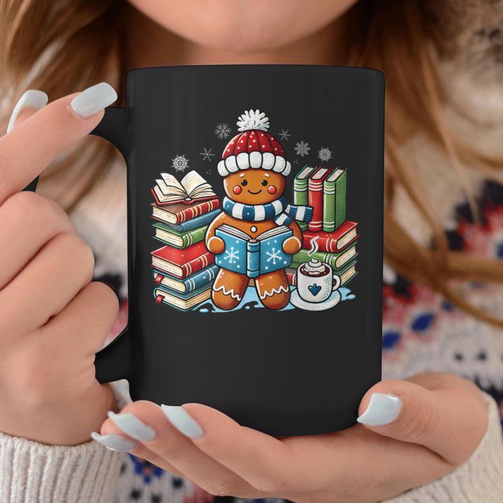 Gingerbread Reading Book Lovers Christmas Bookworm Librarian Graphic Print Coffee Mug Unique Gifts