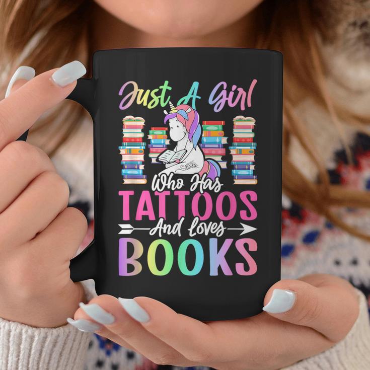 Girl Who Has Tattoos And Loves Books Tattooed Bookworm Girl Graphic Print Coffee Mug Unique Gifts