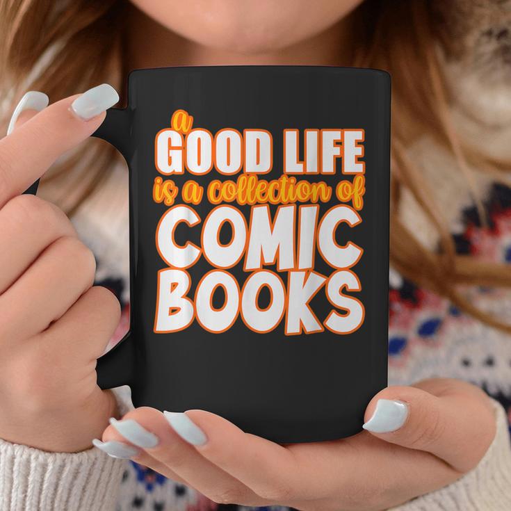 A Good Life Is A Collection Of Comic Books Graphic Vintage Graphic Print Coffee Mug Unique Gifts