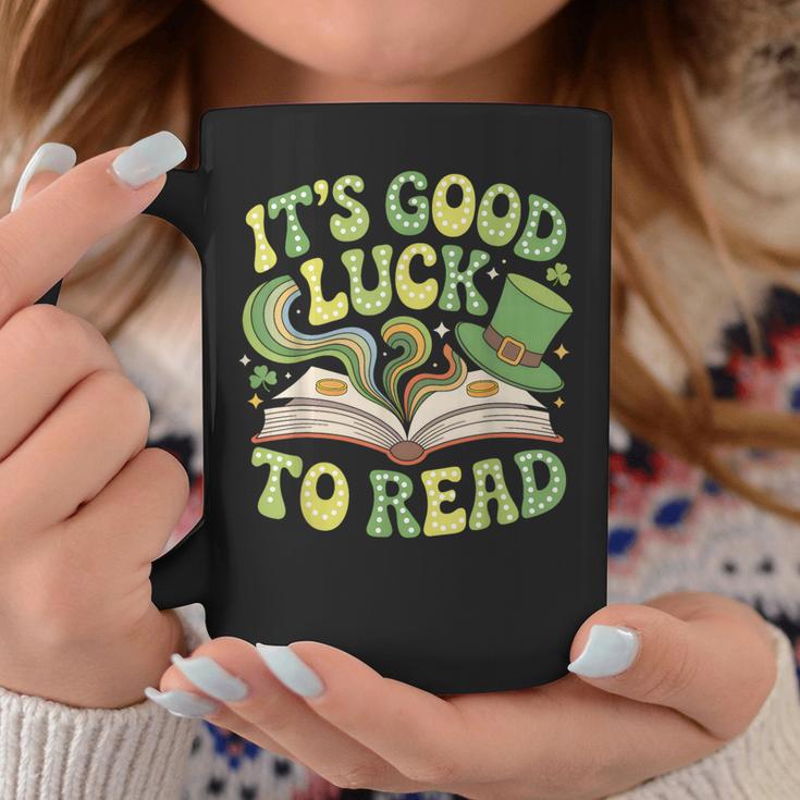 Groovy It's Good Luck To Read St Patrick's Day Book Lucky Graphic Print Coffee Mug Unique Gifts