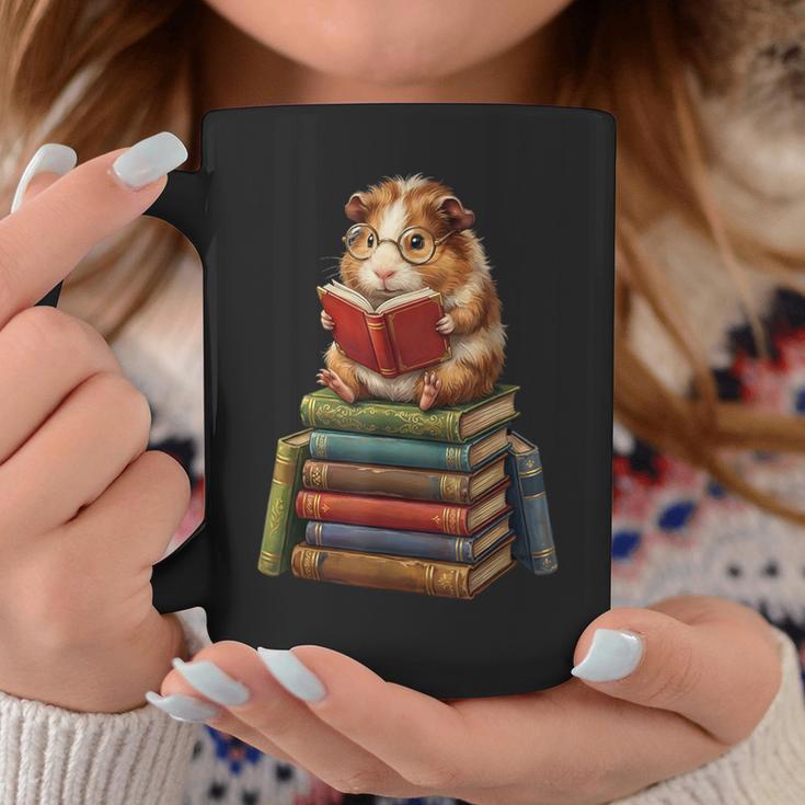 Guinea Pig Reading Book Cute Librarian Books Lover Graphic Print Coffee Mug Unique Gifts