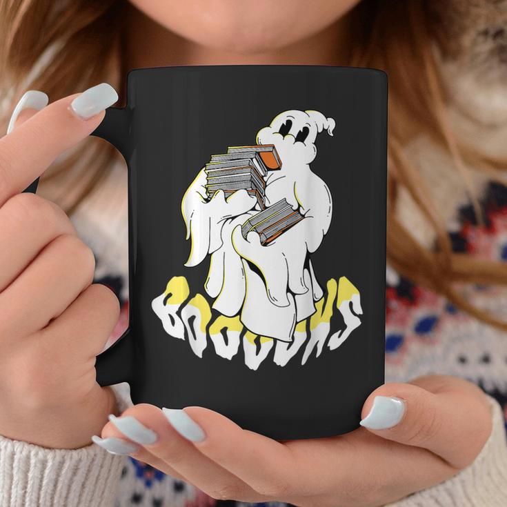 Halloween Books Cute Ghost Reading Booooks Teacher Graphic Print Coffee Mug Unique Gifts