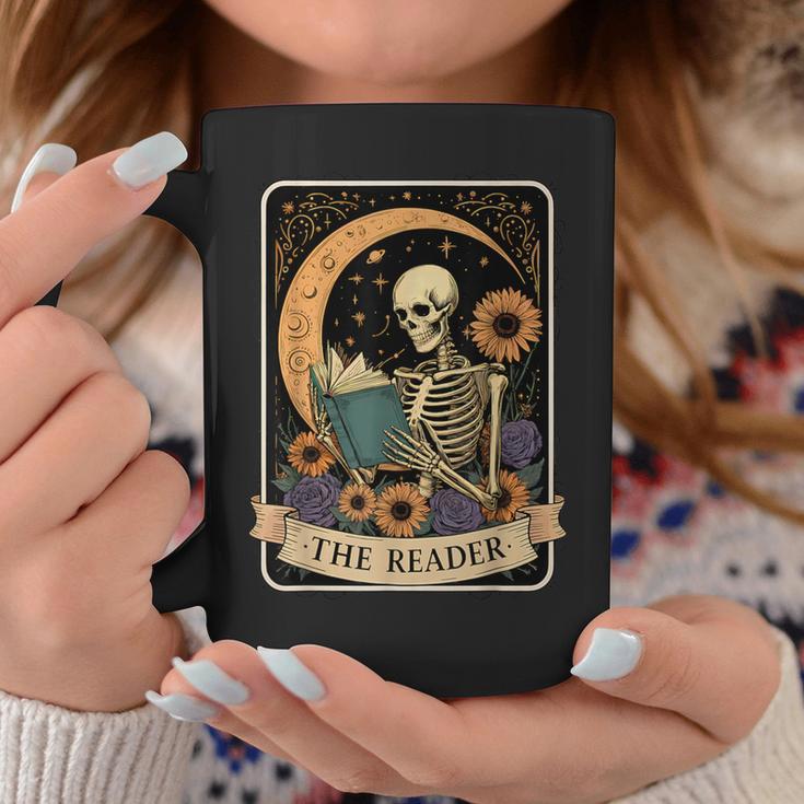 Halloween Tarot Card The Reader Skeleton Reading Books Graphic Print Coffee Mug Unique Gifts
