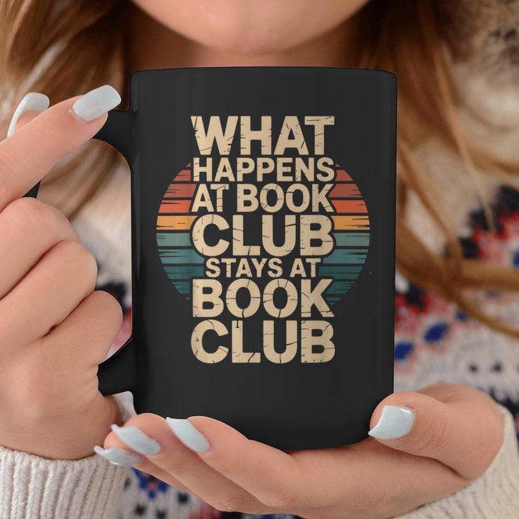 What Happens At Book Club Stays At Book Club Retro Graphic Print Coffee Mug Unique Gifts