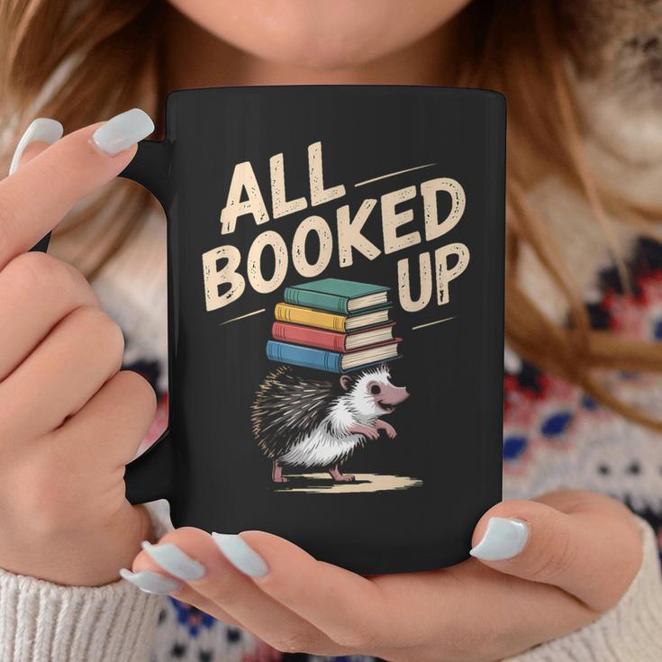 Hedgehog Book Lovers All Booked UP Retro Graphic Print Coffee Mug Unique Gifts Hedgehog Book Lovers All Booked UP Retro Graphic Print Coffee Mug Unique Gifts