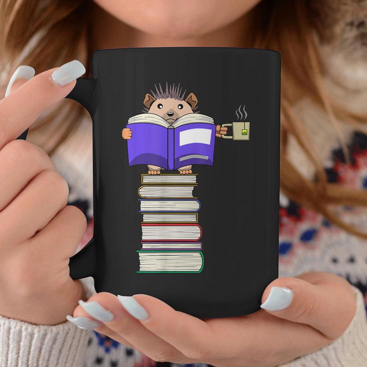 Hedgehog Reading Books And Drinking Tea Graphic Print Coffee Mug Unique Gifts Hedgehog Reading Books And Drinking Tea Graphic Print Coffee Mug Unique Gifts