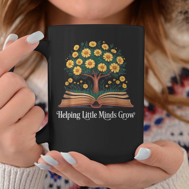 Helping Little Minds Grow Book Tree Education Graphic Print Coffee Mug Unique Gifts