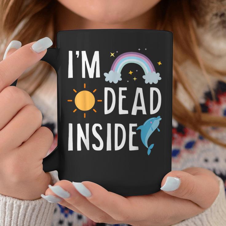 I'm Dead Inside Happy Rainbowunshine Dolphin ファニーtシャツ コーヒーマグ 面白い贈り物